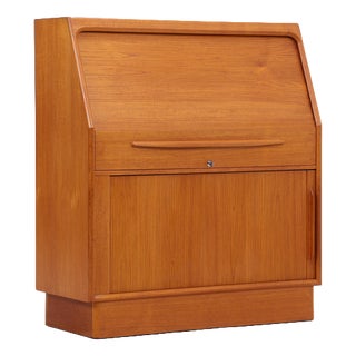 Mid-Century Danish Secretary in Teak by Bernhard Petersen For Sale