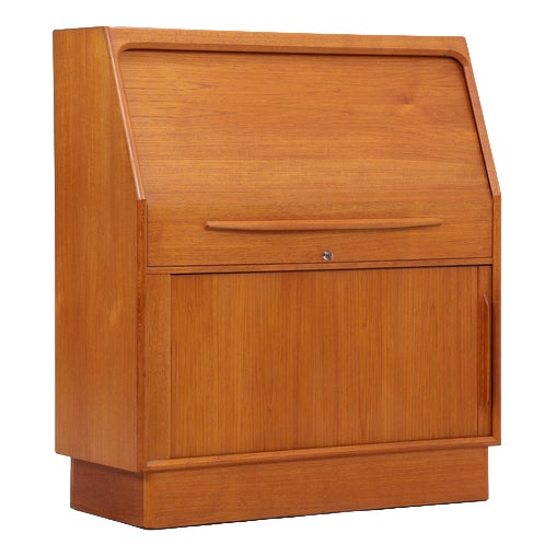 Mid-Century Danish Secretary in Teak by Bernhard Petersen For Sale
