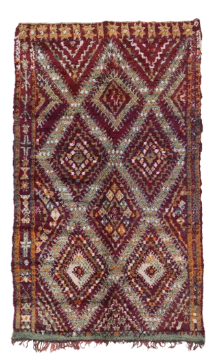 Vintage Berber Beni M'Guild Moroccan Rug - 06'01 X 10'03