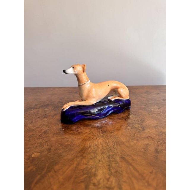 Antique Victorian Staffordshire Greyhound Inkwell, 1860 For Sale - Image 4 of 7