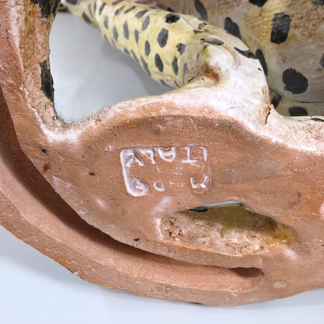 Italian Terracotta Leopard Statue, 1960s For Sale - Image 9 of 10