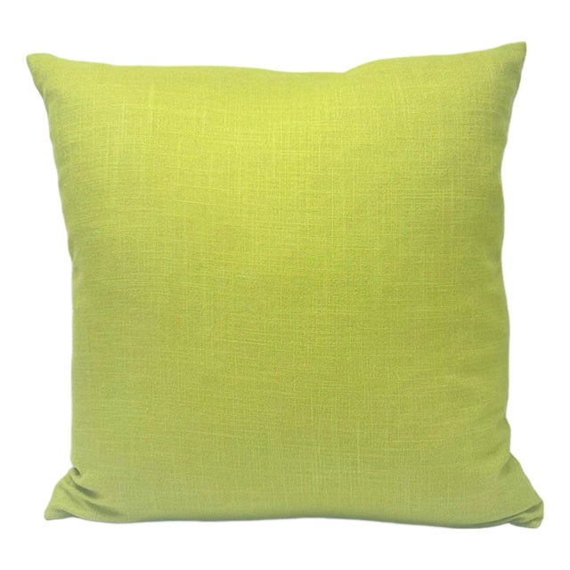 Chartreuse Linen Pillow Cover 20"x20" For Sale