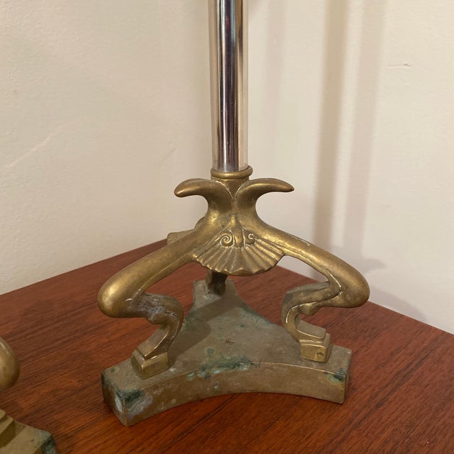 1920s Pair Vintage Regency Baroque Maitland Smith Candlesticks For Sale - Image 5 of 6