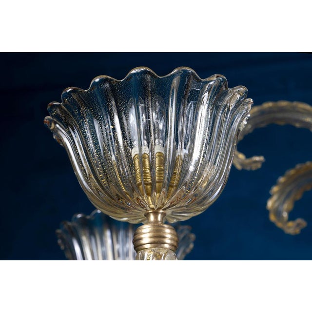 Art Deco Mounted Murano Glass Chandelier by Ercole Barovier, 1940 For Sale - Image 9 of 17