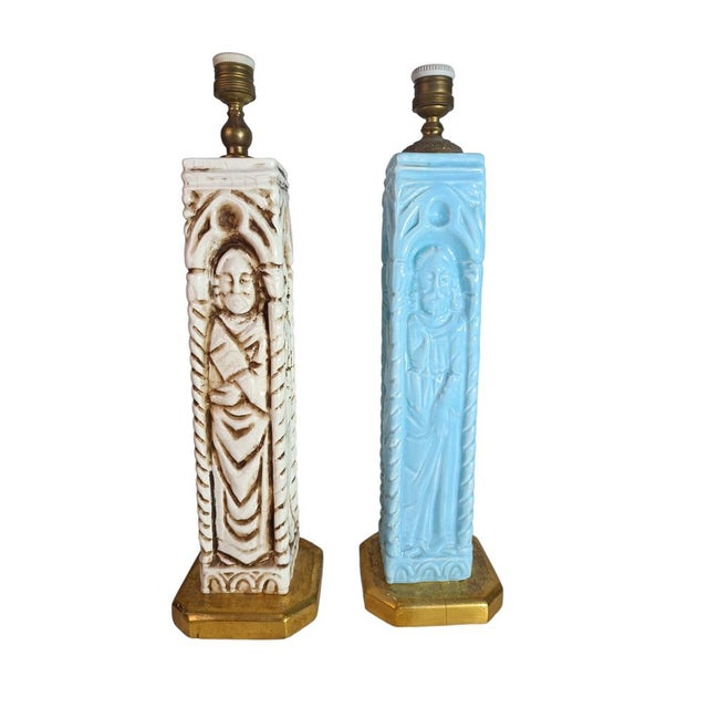 Blue Portico de la Gloria Manises Lamps in Ceramic, 1920s, Set of 2 For Sale - Image 8 of 8