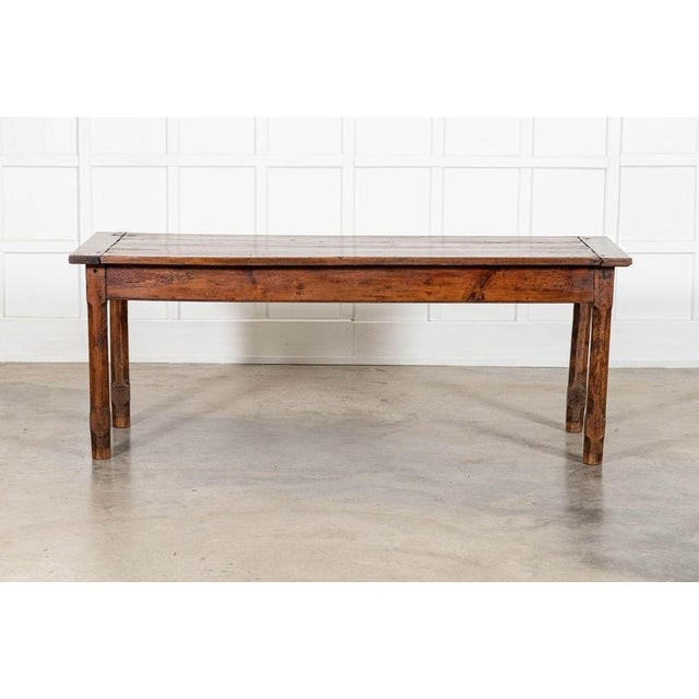Large Antique French Farmhouse Table in Elm and Fruitwood, 1870 For Sale - Image 12 of 15