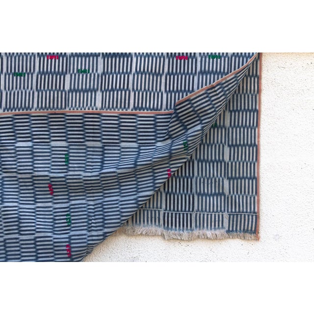 1960s Vintage Baoule African "Bouake Sky" Ikat Throw For Sale - Image 5 of 6