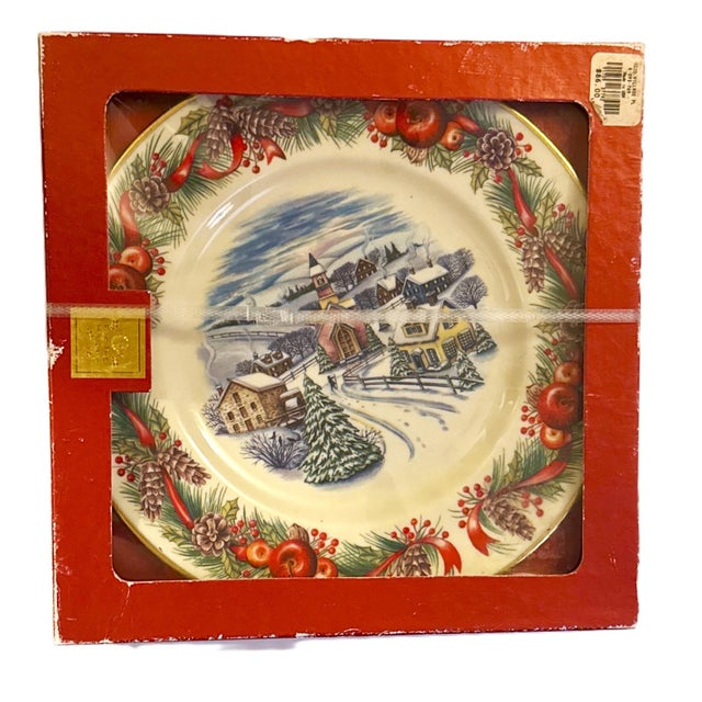 American Lenox Holiday Village Collector Plate For Sale - Image 3 of 11