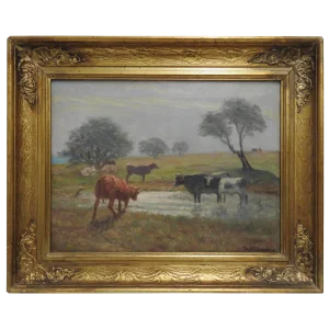 Signed Rhede Oil on Canvas of a Country Landscape