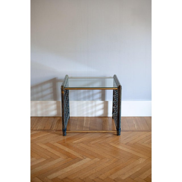 Vintage Nesting Tables in Bamboo with Glass Top from Gallotti & Radice, 1970, Set of 3 For Sale - Image 14 of 15