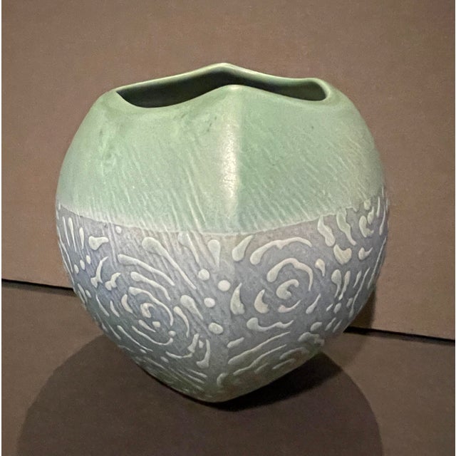 1990s pottery vase by Asheville based potter Don Davis. Signed on the bottom. Davis earned an MFA from Rhode Island School...