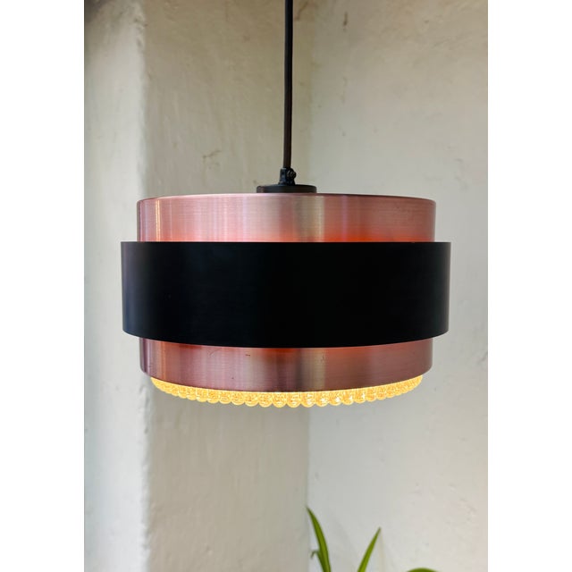 Black Saturn Pendant Lamp in Copper and Black Metal by Jo Hammerborg for Fog & Mørup, 1960s For Sale - Image 8 of 14