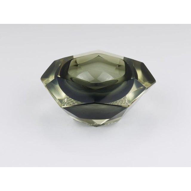 Sommerso Faceted Diamond Caviar Bowl in Murano Glass by Mandruzzato, Italy, 1960s For Sale - Image 11 of 13