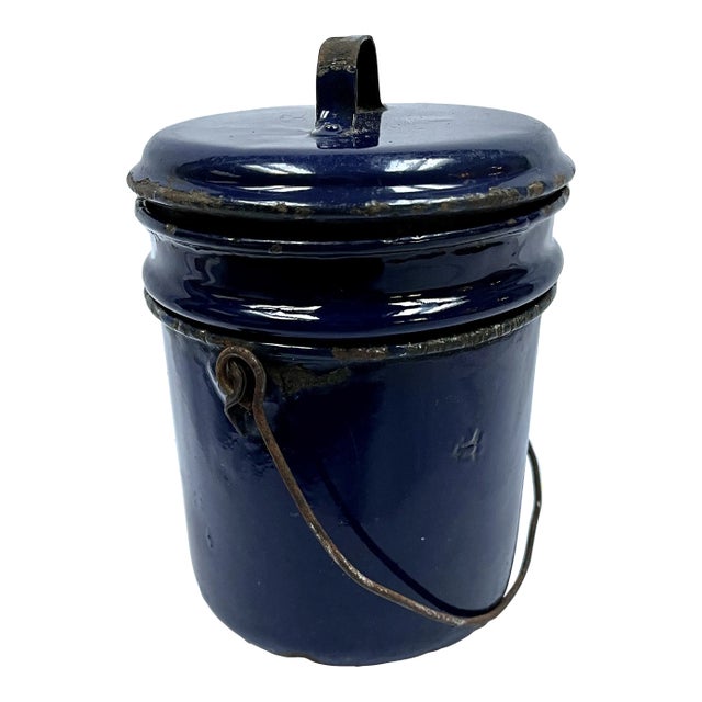 Vintage French Enamel Lunch Pail Chairish