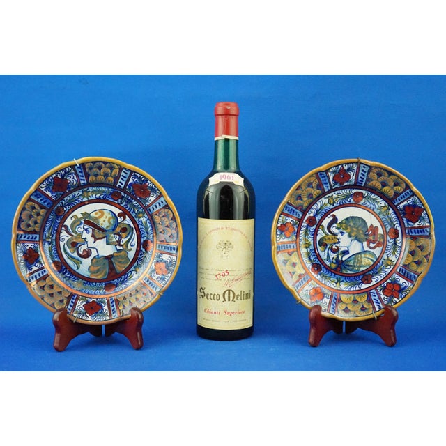 Item description: A stunning pair of ceramic plates, entirely hand-crafted on a potter's wheel, glazed and vitrified, and...