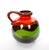 A striking mid-century West German drip lava glazed porcelain vase, beautifully showcasing the bold colors and modernist...