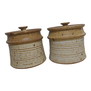 1980s Studio Pottery Canisters - a Pair