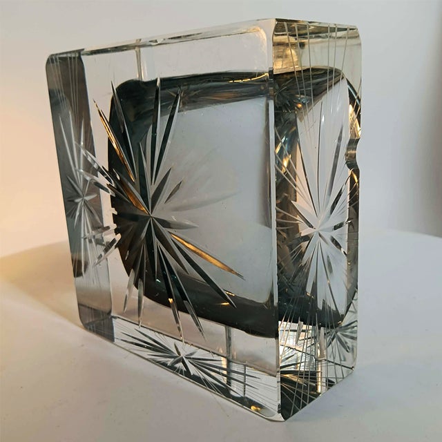 Gray Big Square Ashtray in Murano Glass by Mandruzzato, 1970s For Sale - Image 8 of 9