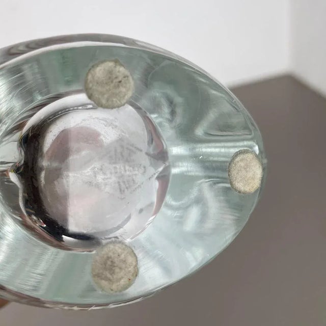 Large Floral Crystal Glass Vase attributed to Flavio Poli for Art Vannes, France, 1970s For Sale - Image 18 of 18