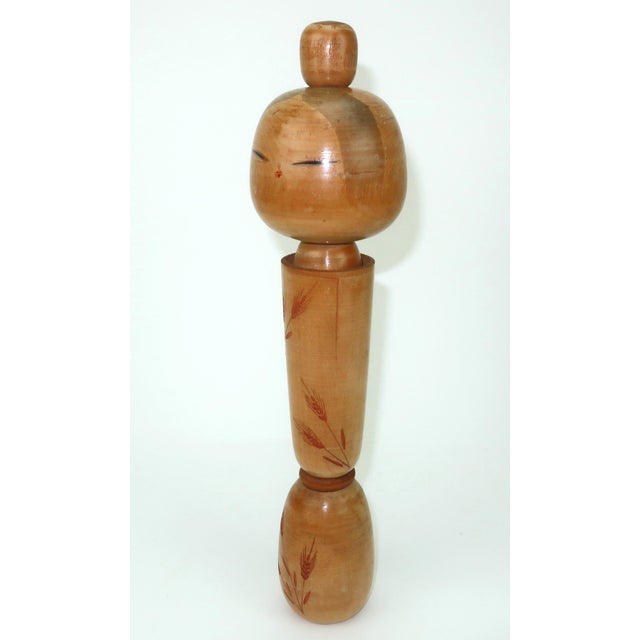 1940s 1940s Artist Signed Large Japanese Wood Kokeshi Dolls, Set of 3 For Sale - Image 5 of 16