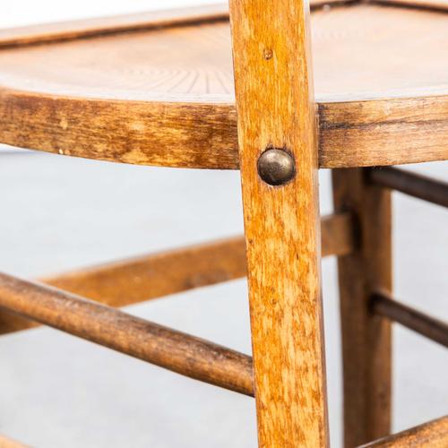 1950s French Farmhouse Dining Chairs with Radial Patterned Seats, 1950s, Set of 4 For Sale - Image 5 of 9