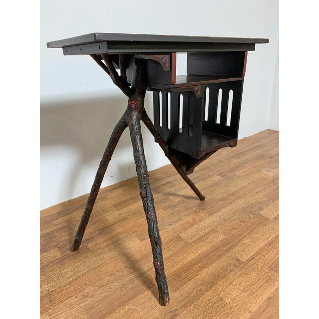 Circa 1870s-1890 Hand Carved Antique Adirondack Table Stand For Sale - Image 13 of 13