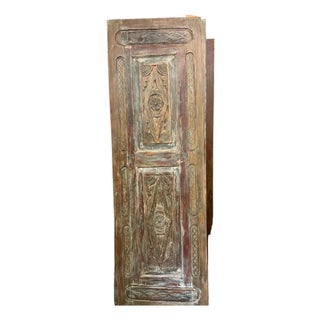 Vintage Hand-Carved Door | Rustic Reclaimed Wood, Modern Farmhouse Accent 96x30.5 For Sale