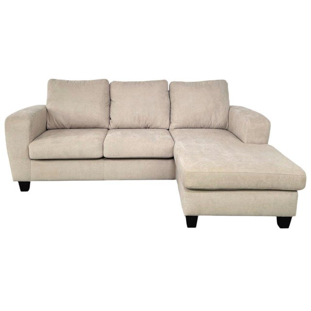 Reversible Corner Sofa in Beige Fabric For Sale - Image 3 of 3