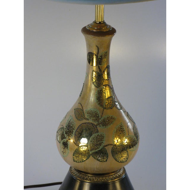 Gold 1960s Mid-Century Modern, Hollywood Regency, Gold Pottery, Atomic Age, Retro Table Lamp For Sale - Image 8 of 10