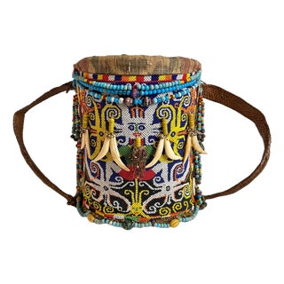 Antique Borneo Dayak Beaded Artifact For Sale
