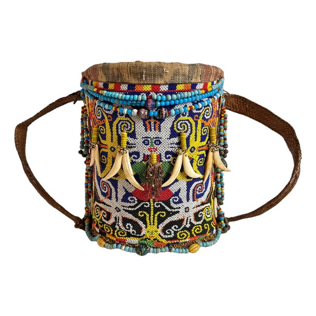 Antique Borneo Dayak Beaded Artifact For Sale