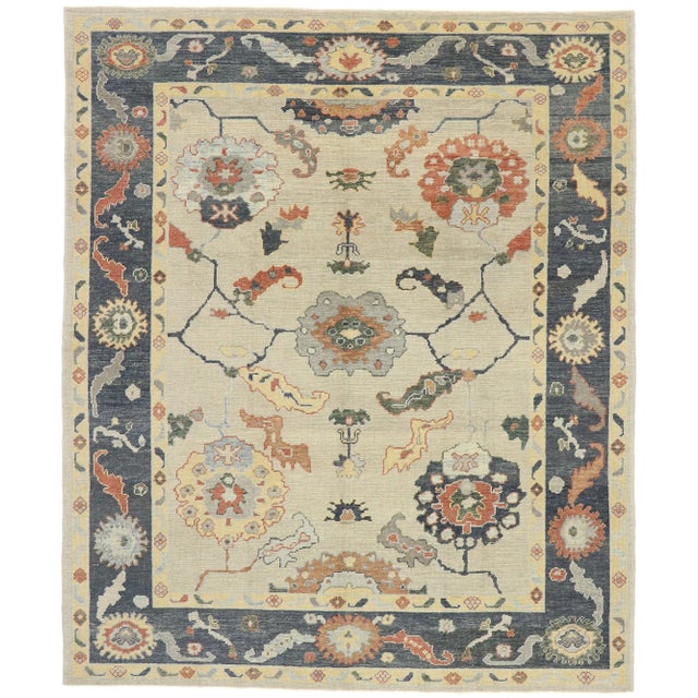 Earth-Tone Turkish Oushak Rug, 08'02 X 09'08 For Sale - Image 9 of 9