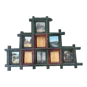 Early 1900s Multi-Tramp Art Picture Frame