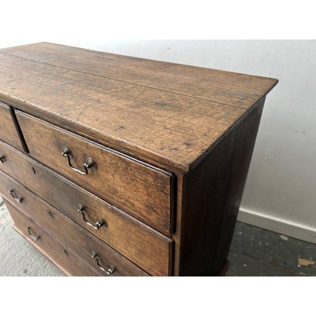 Antique Georgian Oak Chest of Drawers with Swan Neck Handles, 1760s For Sale - Image 4 of 10