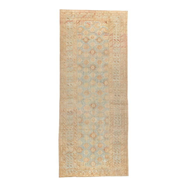 Antique Light Blue Malayer Corridor Rug - 8' x 19'4" For Sale