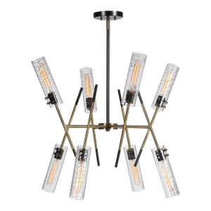 Revelation Contemporary Threaded Swirled Glass Telesto Chandelier