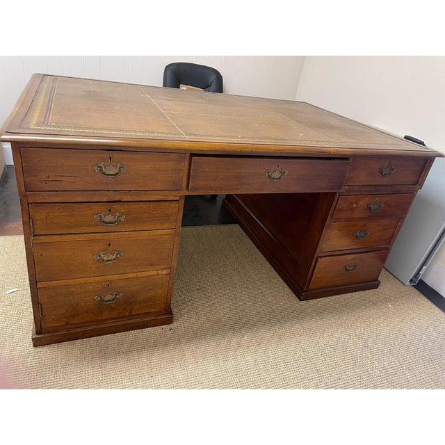 Late 19th Century Mid-Century Mahogany English Partners Desk For Sale - Image 11 of 11