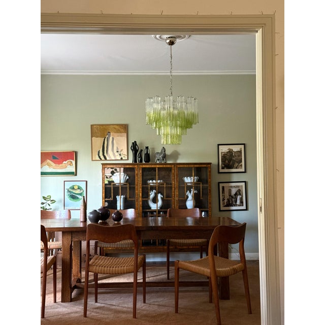 Green Ombre Murano Glass Chandeliers, Set of 2 For Sale - Image 11 of 12