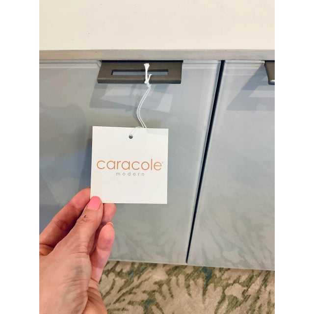 Caracole Caracole Contemporary Gray and Beige Glass Expressions Door Chest For Sale - Image 4 of 10