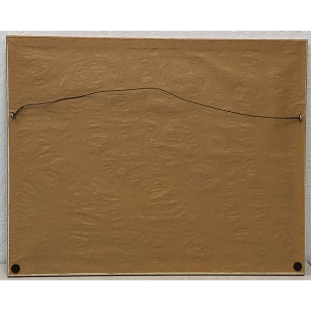 Vintage "Backyard Pool" Original Gouache Painting by Dosne For Sale - Image 12 of 13