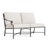 Brown Jordan Venetian Left Arm Loveseat, Textured Pewter frame with Fusion Natural fabric For Sale - Image 12 of 12