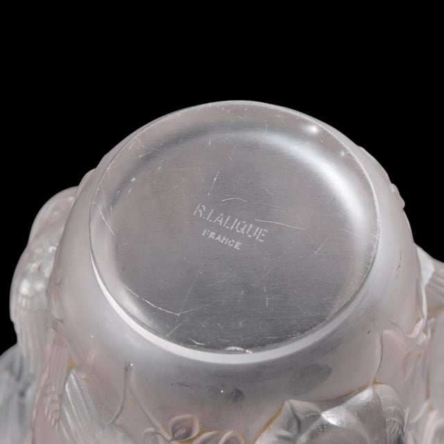 Transparent René Lalique St. Francois Frosted Crystal Vase For Sale - Image 8 of 8