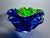 Authentic Murano glass bowl and emptier, vintage from the 1970s. This bowl features a striking combination of blue and...
