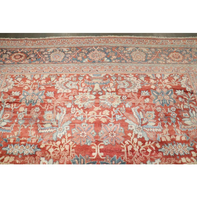 Red Large Antique Persian Mahal Rug For Sale - Image 8 of 12