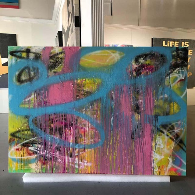 Abstract Mirtha Moreno Oil on Panel Titled: Semidelicous 2018 For Sale - Image 3 of 7