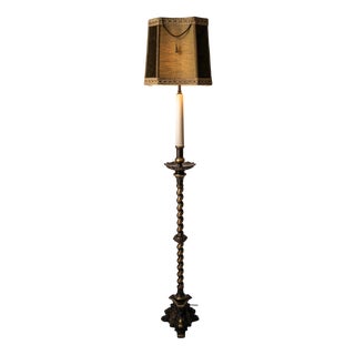 Baroque Narrow Floor Lamp in Brass For Sale