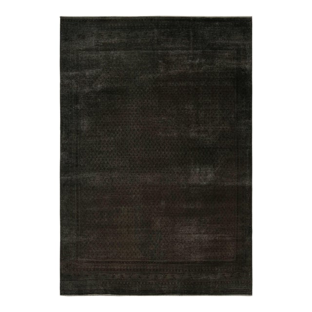 Vintage Persian Rug in Brown and Black by Rug & Kilim For Sale