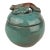 Midcentury De Vegh Pottery Lidded Jar With Leaf & Stem Handle For Sale