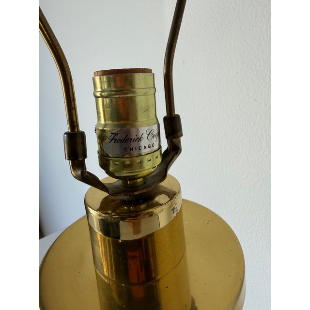1980s Vintage Postmodern Frederick Cooper Brass & Lucite Table Lamp For Sale - Image 10 of 12