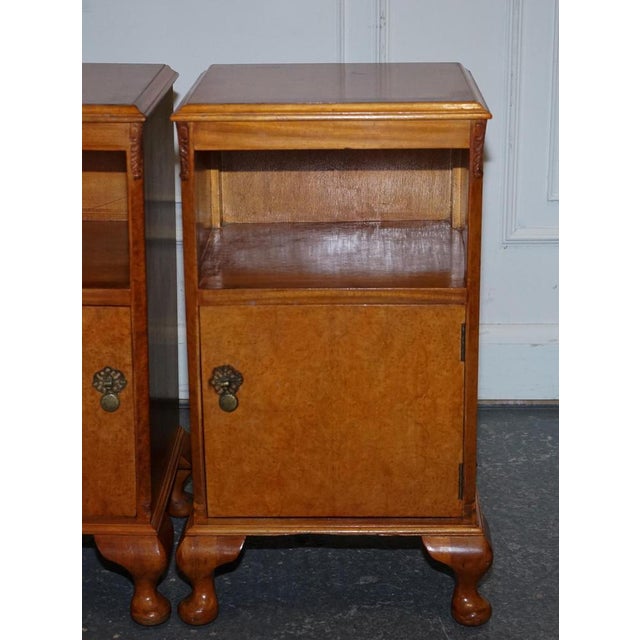 1920s Art Deco Walnut Nightstands Bedside Tables, 1920s, Set of 2 For Sale - Image 5 of 18